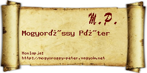 Mogyoróssy Péter névjegykártya