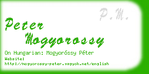peter mogyorossy business card